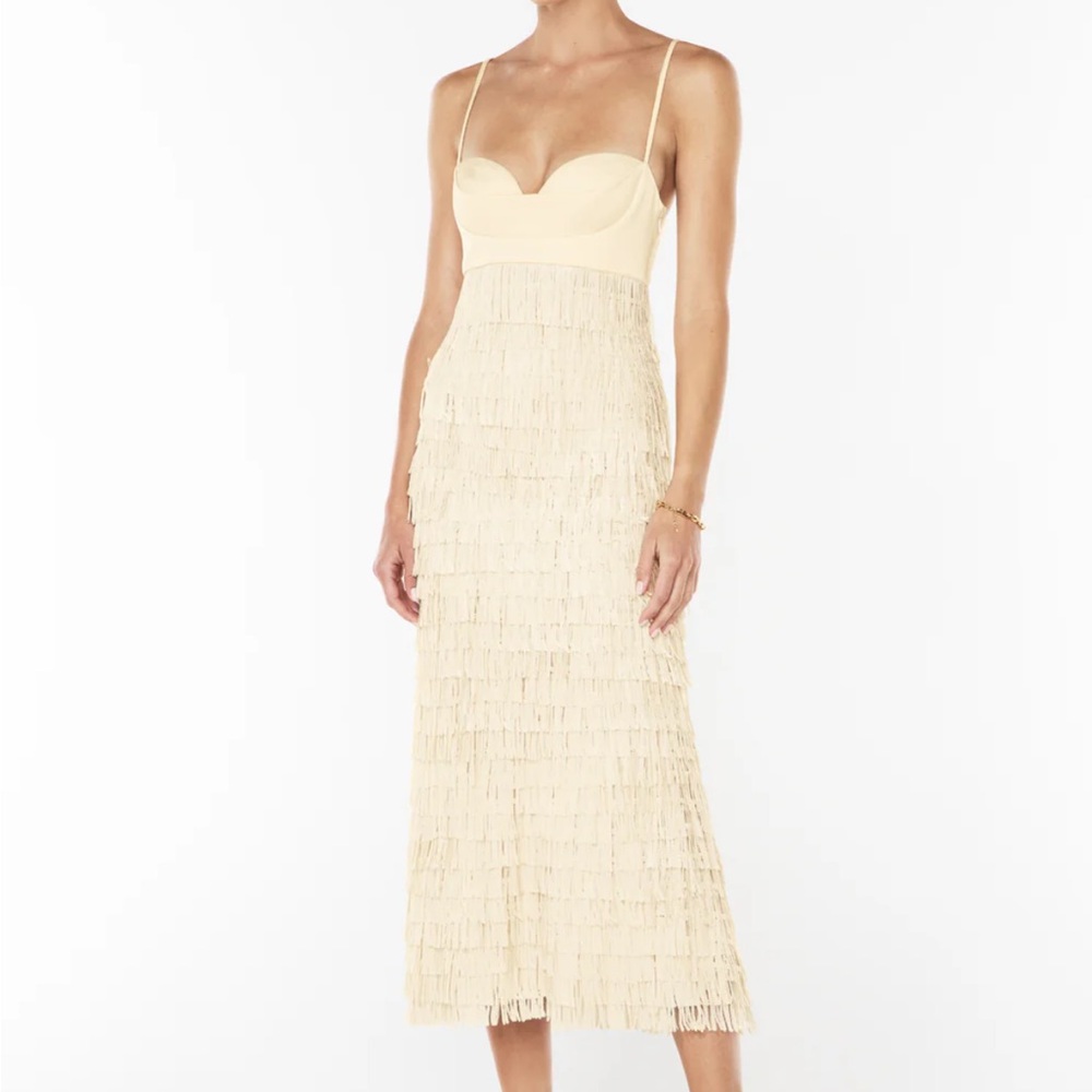 NWT Manning Cartell HIGH TOUCH FRINGE SLIP DRESS - Picture 3 of 5